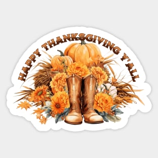 Western Thanksgiving Sticker